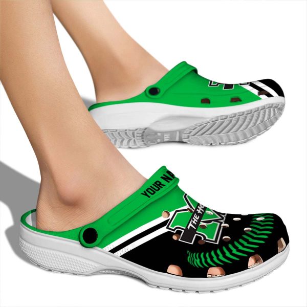 custom marshall thundering herd baseball motif clog fashion forward