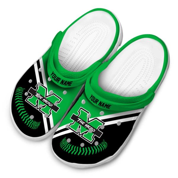 custom marshall thundering herd baseball motif clog latest model