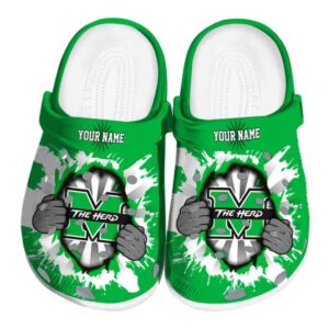 custom marshall thundering herd gripping hand clog best selling
