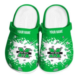 custom marshall thundering herd splatter background clog best selling