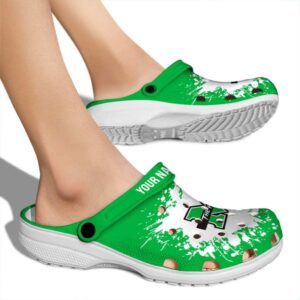 custom marshall thundering herd splatter background clog fashion forward