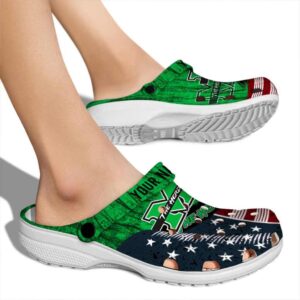 custom marshall thundering herd star spangled side pattern clog fashion forward