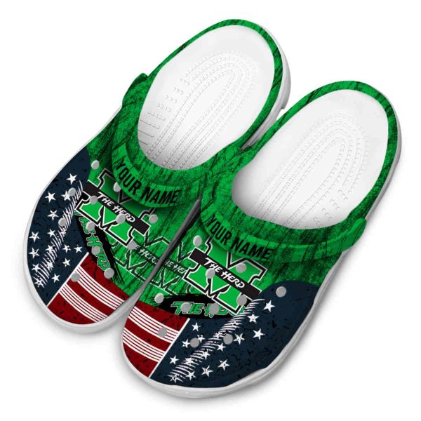 custom marshall thundering herd star spangled side pattern clog latest model