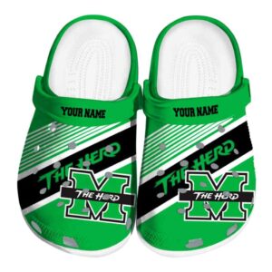 custom marshall thundering herd vibrant dual tone clog best selling