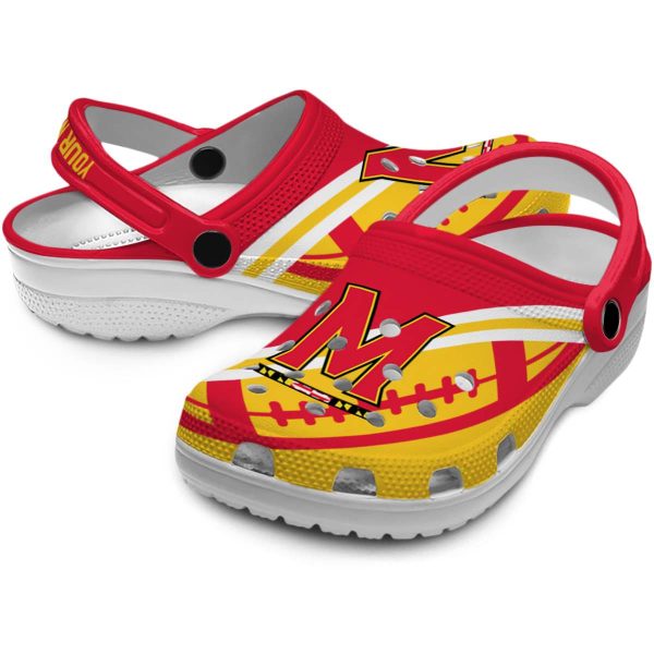custom maryland terrapins football motif clog high quality