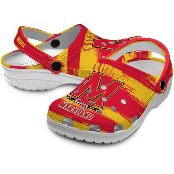 custom maryland terrapins paint splatter graphics clog high quality