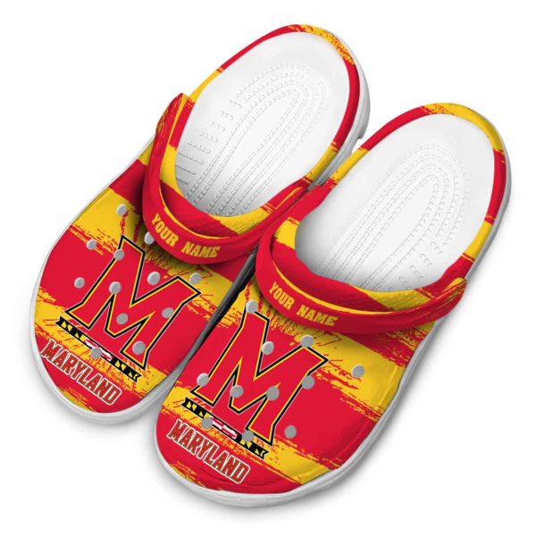 custom maryland terrapins paint splatter graphics clog latest model