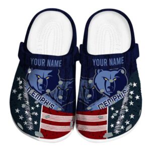 custom memphis grizzlies star spangled side pattern clog best selling