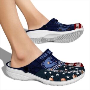 custom memphis grizzlies star spangled side pattern clog fashion forward