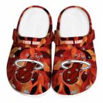 custom miami heat autumn leaves clog best selling