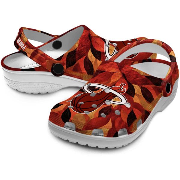 custom miami heat autumn leaves clog high quality