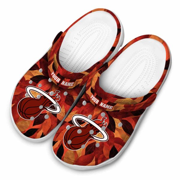 custom miami heat autumn leaves clog latest model
