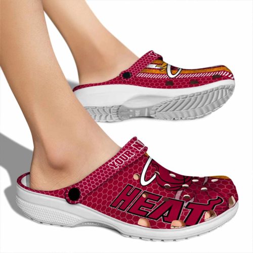custom miami heat contrasting stripes clog fashion forward