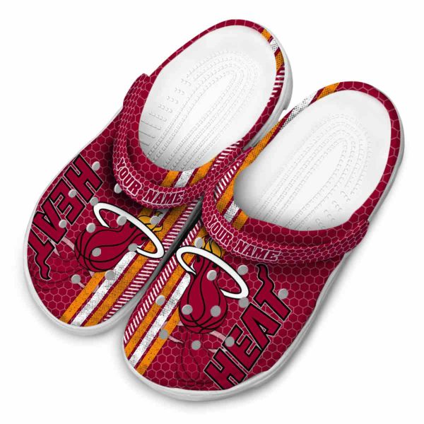 custom miami heat contrasting stripes clog latest model