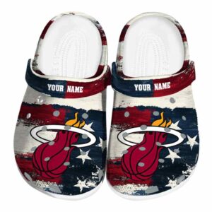 custom miami heat patriotic stripes clog best selling