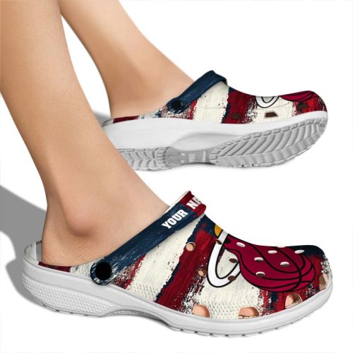 custom miami heat patriotic stripes clog fashion forward