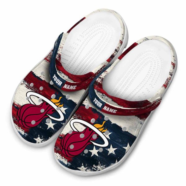 custom miami heat patriotic stripes clog latest model