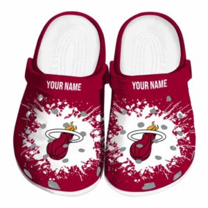 custom miami heat splatter background clog best selling