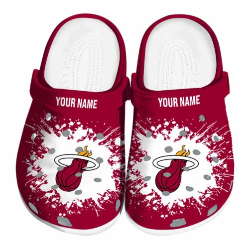 custom miami heat splatter background clog best selling