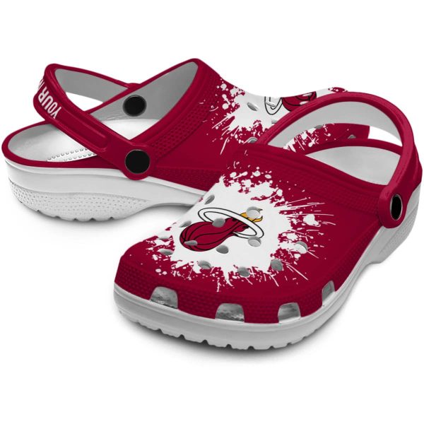 custom miami heat splatter background clog high quality