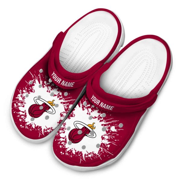 custom miami heat splatter background clog latest model