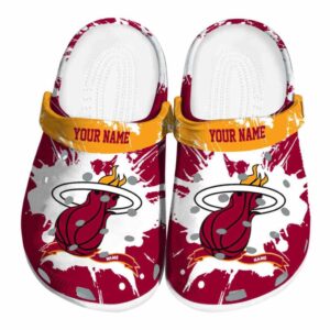 custom miami heat splatter pattern clog best selling