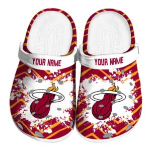 custom miami heat zigzag paint burst clog best selling