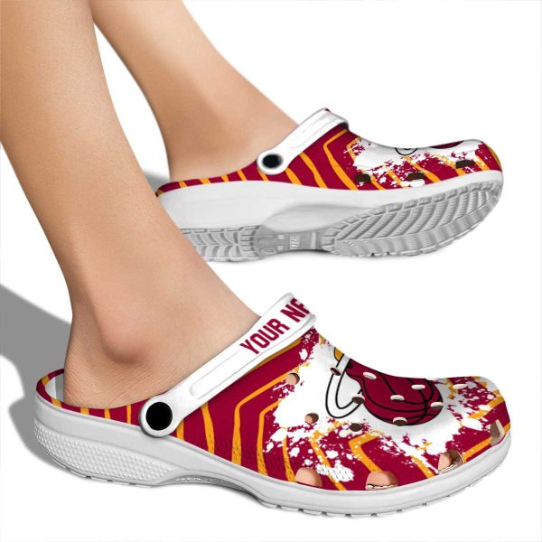 custom miami heat zigzag paint burst clog fashion forward
