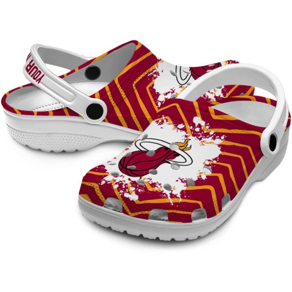 custom miami heat zigzag paint burst clog high quality