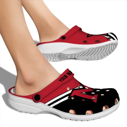 custom miami redhawks striped accents clog fashion forward
