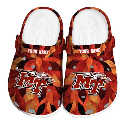 custom middle tennessee blue raiders autumn leaves clog best selling