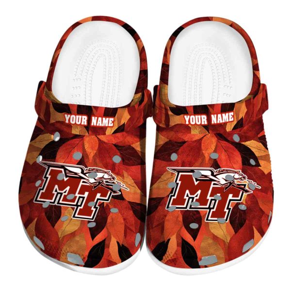 custom middle tennessee blue raiders autumn leaves clog best selling