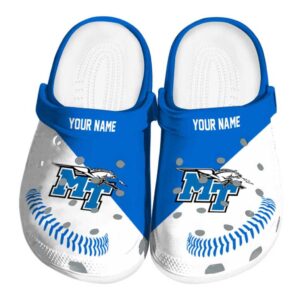 custom middle tennessee blue raiders baseball motif clog best selling