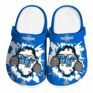 custom middle tennessee blue raiders gripping hand clog best selling