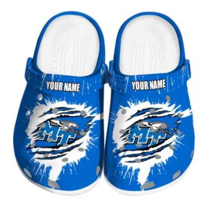custom middle tennessee blue raiders splash motif background clog best selling