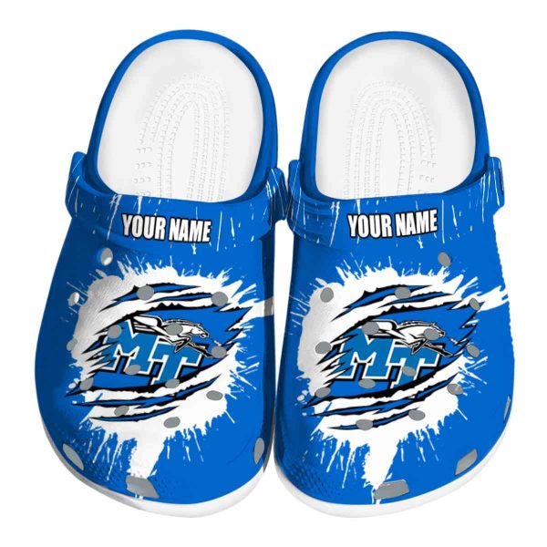 custom middle tennessee blue raiders splash motif background clog best selling