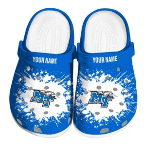 custom middle tennessee blue raiders splatter background clog best selling