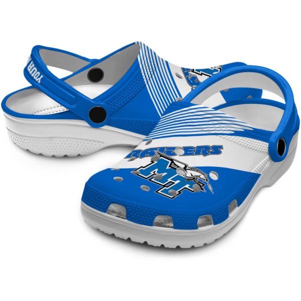 custom middle tennessee blue raiders vibrant dual tone clog high quality