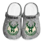 custom milwaukee bucks cracked texture clog best selling