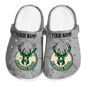 custom milwaukee bucks cracked texture clog best selling