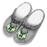 custom milwaukee bucks cracked texture clog best selling