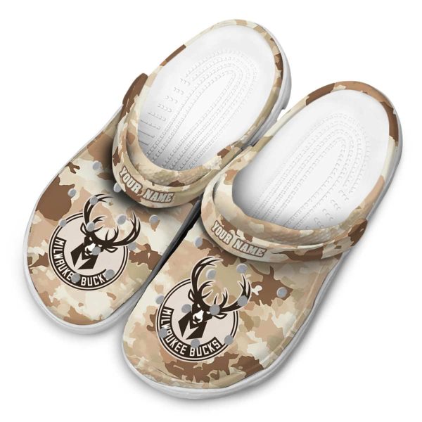 custom milwaukee bucks desert camo clog latest model