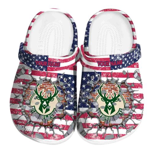 custom milwaukee bucks freedom splinter clog best selling
