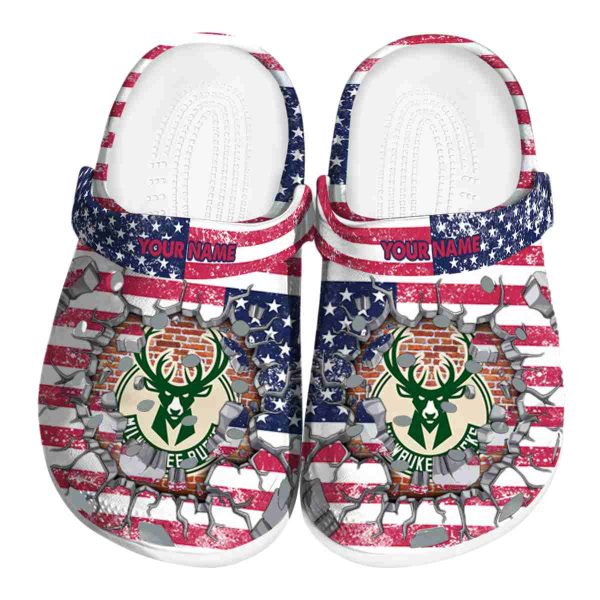 custom milwaukee bucks freedom splinter clog best selling