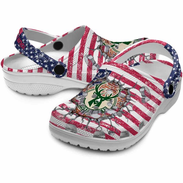 custom milwaukee bucks freedom splinter clog high quality