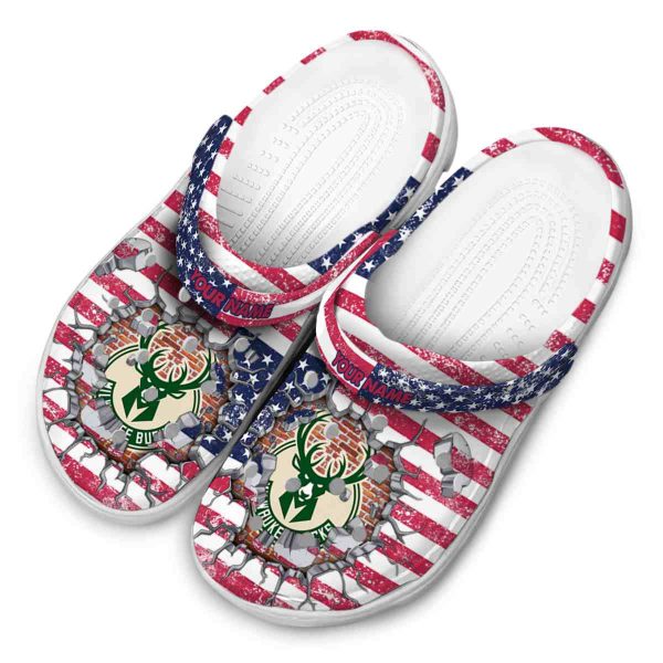 custom milwaukee bucks freedom splinter clog latest model