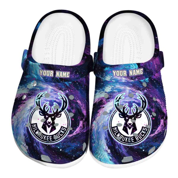 custom milwaukee bucks galaxy swirl clog best selling