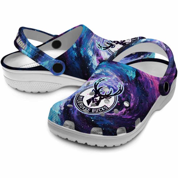 custom milwaukee bucks galaxy swirl clog high quality