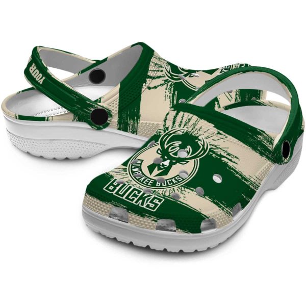custom milwaukee bucks paint splatter graphics clog high quality