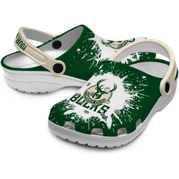 custom milwaukee bucks splash art clog high quality